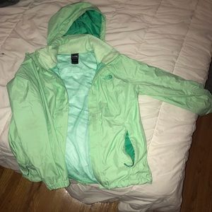 Mint Green North Face Rain Jacket